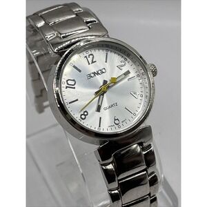 Bongo Women's Quartz Watch Silver Tone Band 32mm Case- New Battery